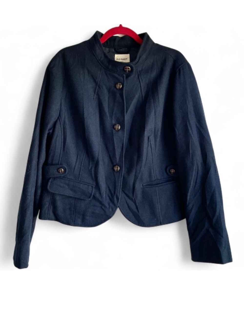 Old Navy Women's Navy Blue Wool Blend Coat Size XL